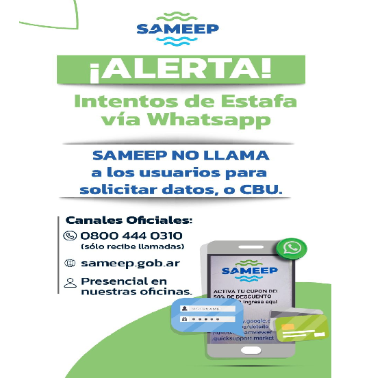 SAMEEP ALERTA A LA POBLACIÓN SOBRE INTENTOS DE ESTAFAS TELEFÓNICAS ...
